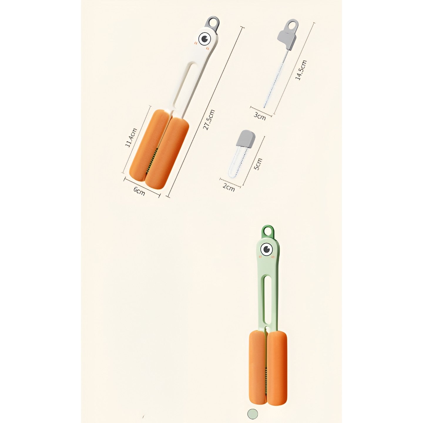 Perie de Curatat Pahare, Cani, Sticle, Kadeny, cu Maner Lung si Burete, Accesorii pentru Spalarea Paielor si Capacelor, usor de Agatat, 27.5x11.4x6cm, Verde