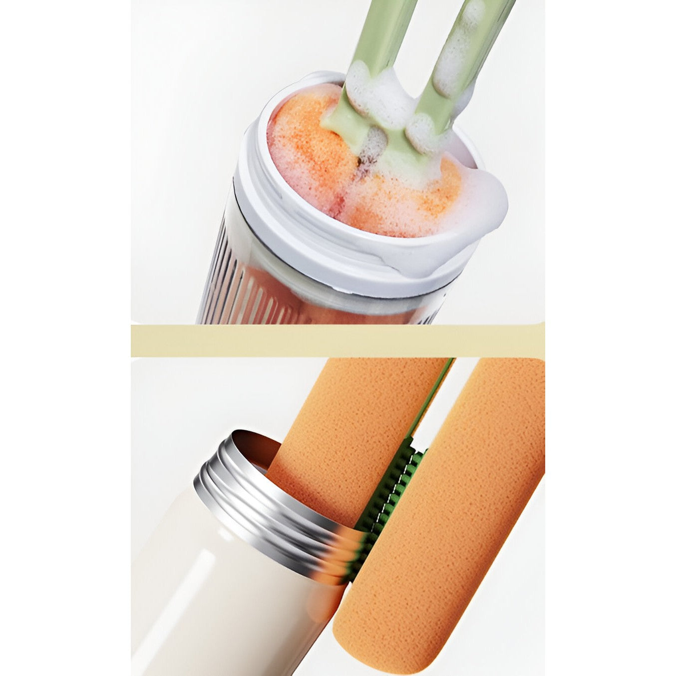 Perie de Curatat Pahare, Cani, Sticle, Kadeny, cu Maner Lung si Burete, Accesorii pentru Spalarea Paielor si Capacelor, usor de Agatat, 27.5x11.4x6cm, Verde