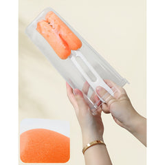 Perie de Curatat Pahare, Cani, Sticle, Kadeny, cu Maner Lung si Burete, Accesorii pentru Spalarea Paielor si Capacelor, usor de Agatat, 27.5x11.4x6cm, Alb