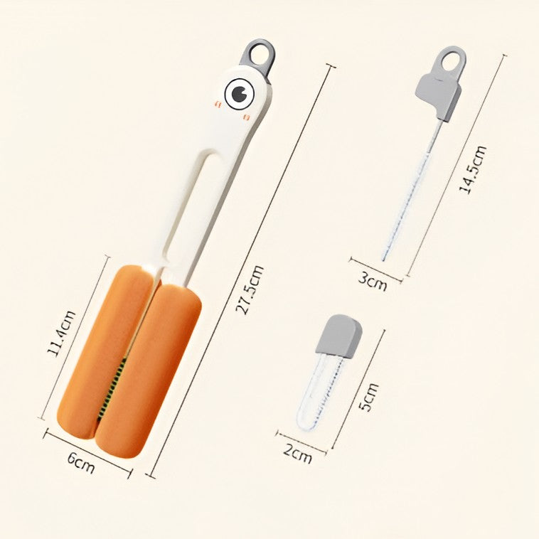 Perie de Curatat Pahare, Cani, Sticle, Kadeny, cu Maner Lung si Burete, Accesorii pentru Spalarea Paielor si Capacelor, usor de Agatat, 27.5x11.4x6cm, Alb