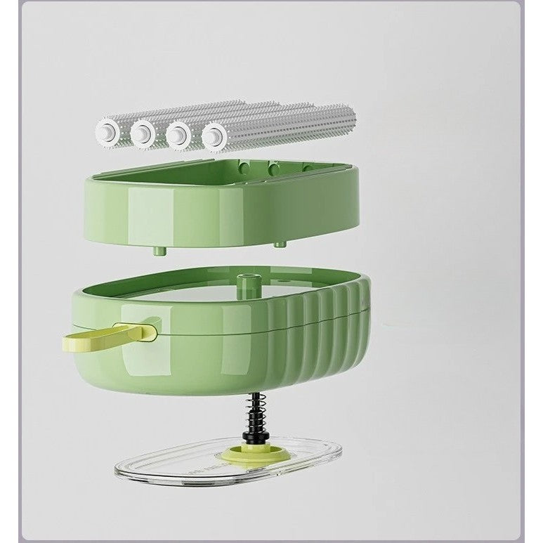 Perie de Spalat Haine, Kadeny, cu Dispenser pentru Detergent, 4 Perii de Curatare, din ABS + PS, Verde