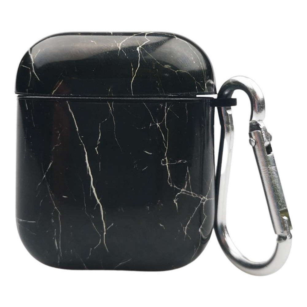 Husa AirPods cu Inel Prindere Marble Negru