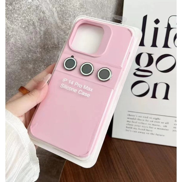 Husa Apple iPhone 15 Pro, Kaveny, din Silicon Lichid, Interior din Microfibra, Lentile Fosforescente de Protectie Camera, Anti Amprenta, Rezistenta la Socuri, Roz