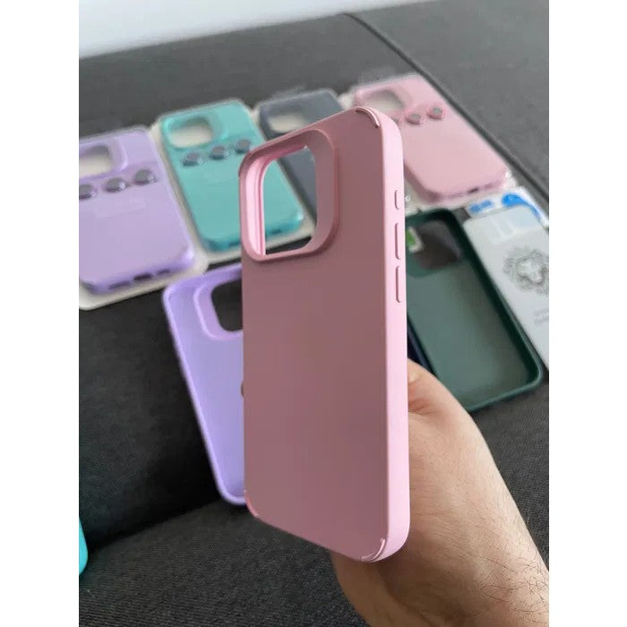 Husa Apple iPhone 15 Pro, Kaveny, din Silicon Lichid, Interior din Microfibra, Lentile Fosforescente de Protectie Camera, Anti Amprenta, Rezistenta la Socuri, Roz