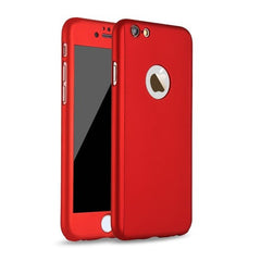 Husa Apple iPhone 5/5S/SE Full Cover 360 Rosu + Folie de protectie