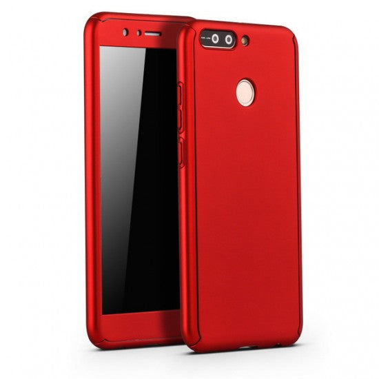 Husa Apple iPhone 5/5S/SE Full Cover 360 Rosu + Folie de protectie
