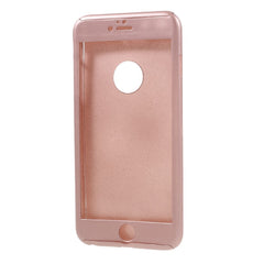 Husa Apple iPhone 7 Full Cover 360 Roz Auriu + Folie de protectie