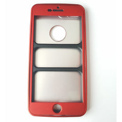 Husa Apple iPhone 8 Plus Full Silicone 360 Rosu + Folie de protectie