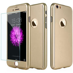 Husa de Protectie, Kaveny, pentru Apple iPhone SE 2020, cu Acoperire Completa 360, Folie de Protectie, Plastic, Auriu
