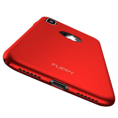 Set Husa si Folie de Protectie, Kadeny, Compatibila cu Apple iPhone X, Full Cover 360°, Plastic + Sticla, Rosu