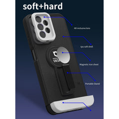 Husa Armor Design cu Stand pentru Apple iPhone 14 Plus (6.7) Negru/Alb, Suport Auto Magnetic, Protectie Antisoc, Kaveny