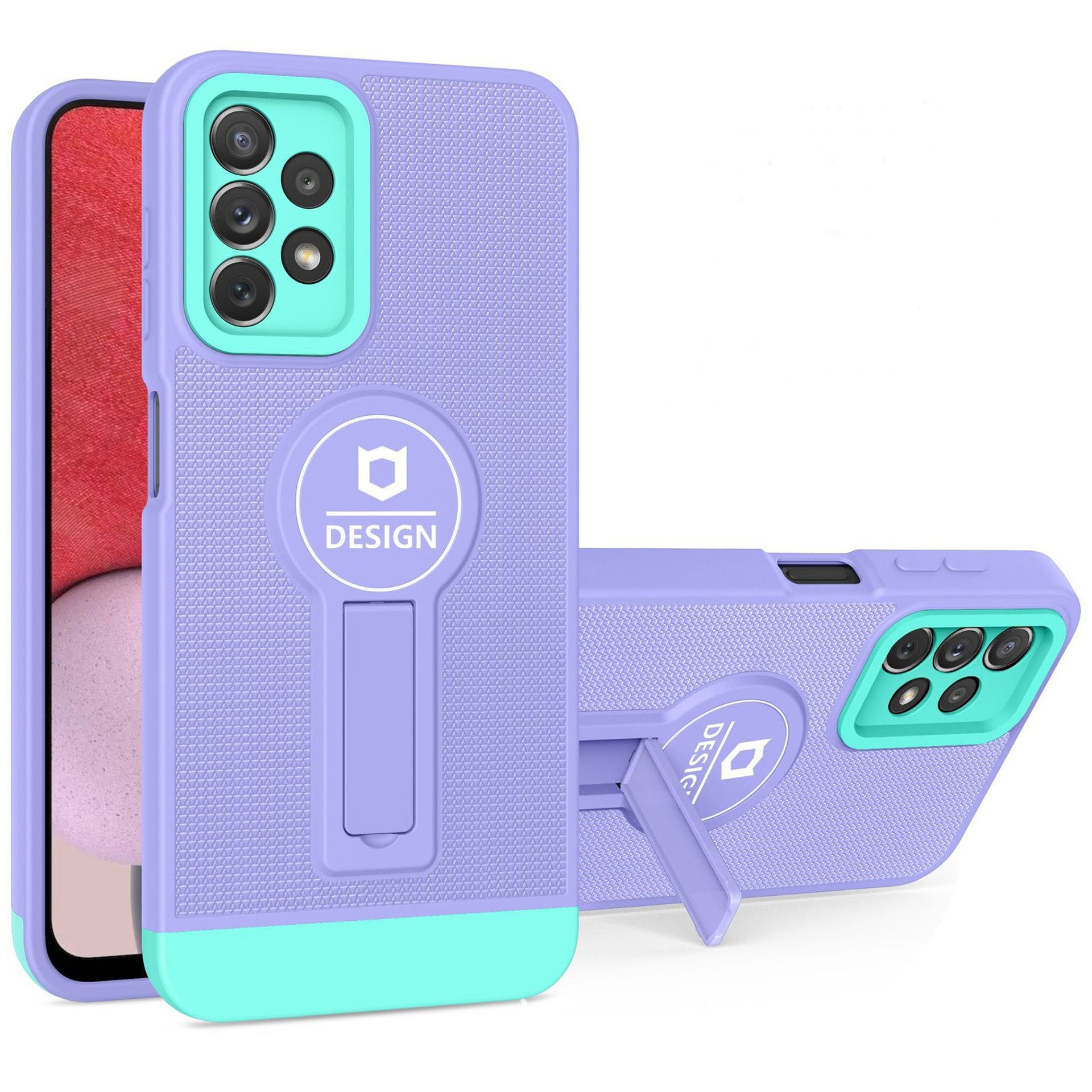 Husa Armor Design cu Stand pentru iPhone 12, Mov/Albastru, Suport Auto Magnetic, Wireless Charge, Protectie Antisoc, Kaveny