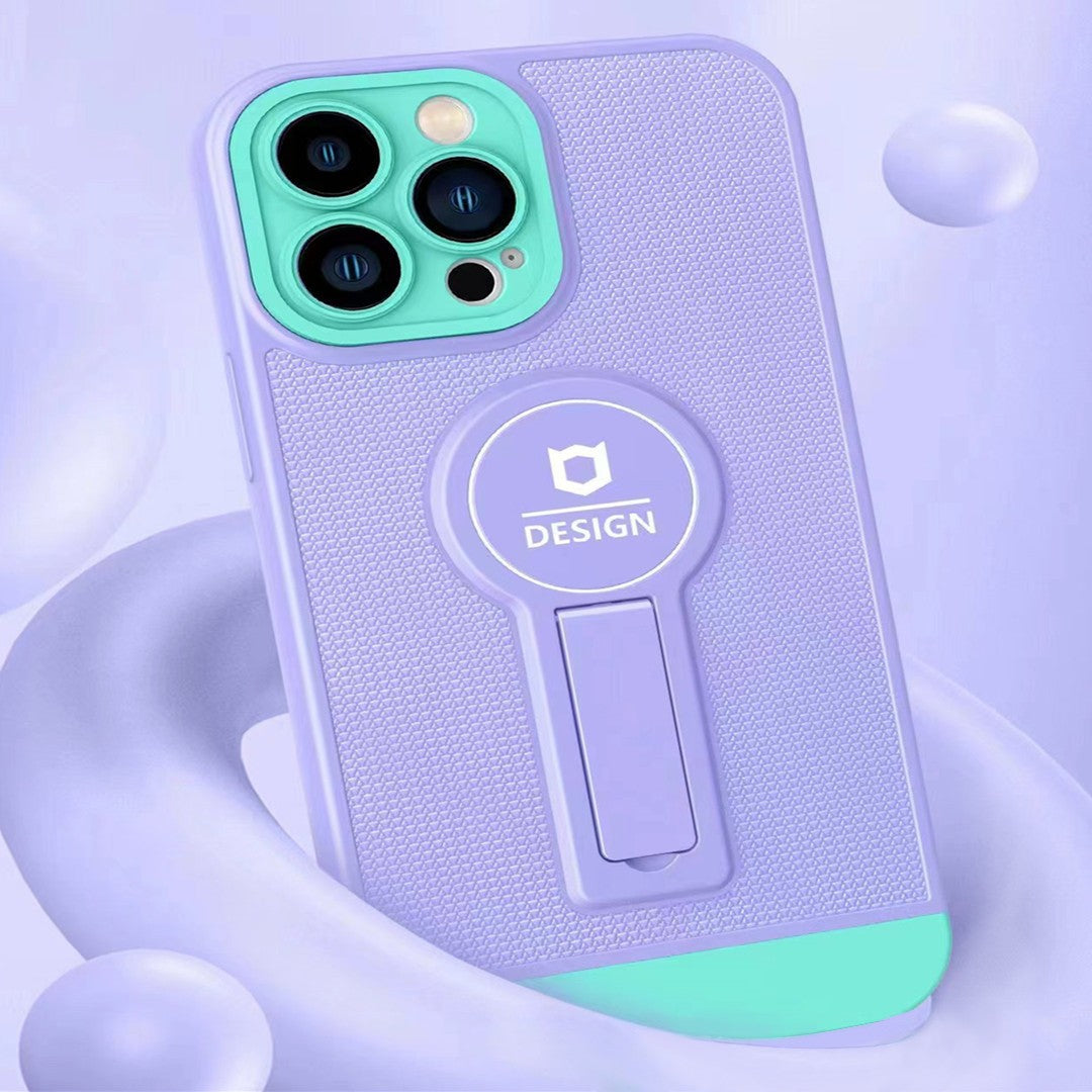 Husa Armor Design cu Stand pentru iPhone 12, Mov/Albastru, Suport Auto Magnetic, Wireless Charge, Protectie Antisoc, Kaveny