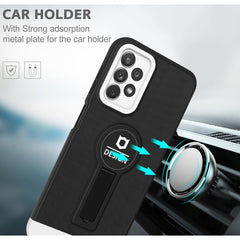Husa Armor Design cu Stand pentru Samsung S21 FE Negru/Alb, Suport Auto Magnetic, Protectie Antisoc, Kaveny
