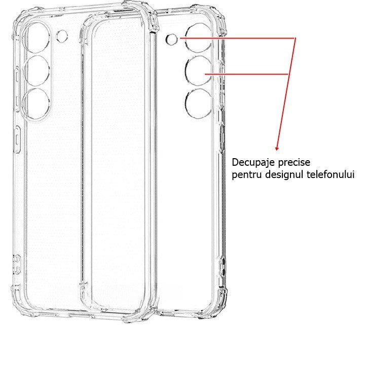 Husa de protectie Kaveny, Airbag Shock Absorption, TPU, pentru Samsung Galaxy S23 Ultra , Transparent