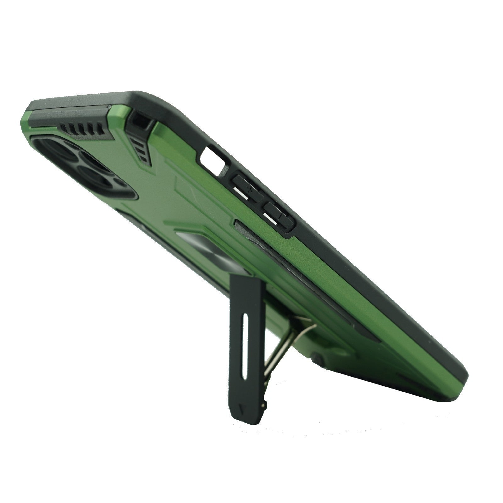 Husa de protectie Kaveny compatibila cu Apple iPhone 11 Defender Model 4 cu suport, Verde deschis