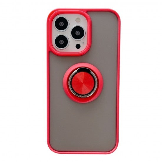 Husa de protectie Kaveny compatibila cu Apple iPhone 13,Defender cu prindere inel,Rosu