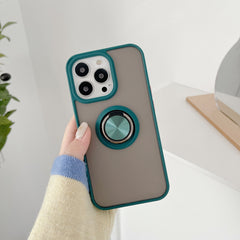 Husa de protectie Kaveny compatibila cu Apple iPhone 13,Defender cu prindere inel,Verde