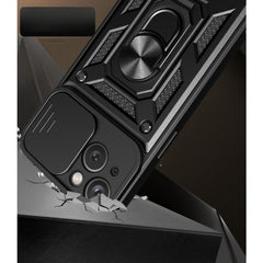 Husa de protectie Kaveny compatibila cu Apple iPhone 13 Defender Model 4 cu suport,Negru