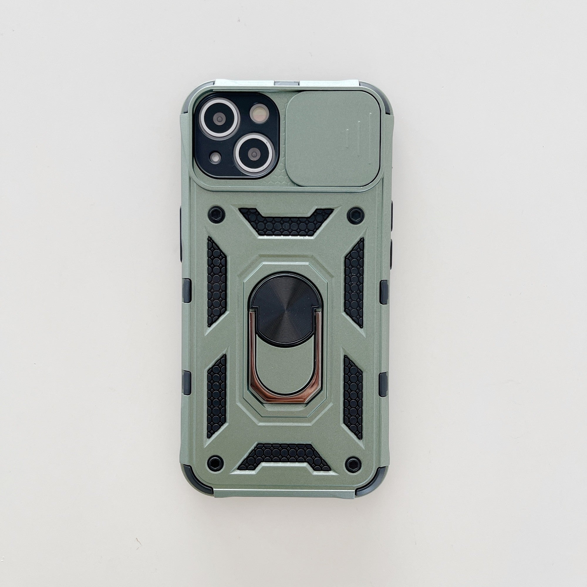 Husa de protectie Kaveny compatibila cu Apple iPhone 13 Defender Model 4 cu suport,Verde