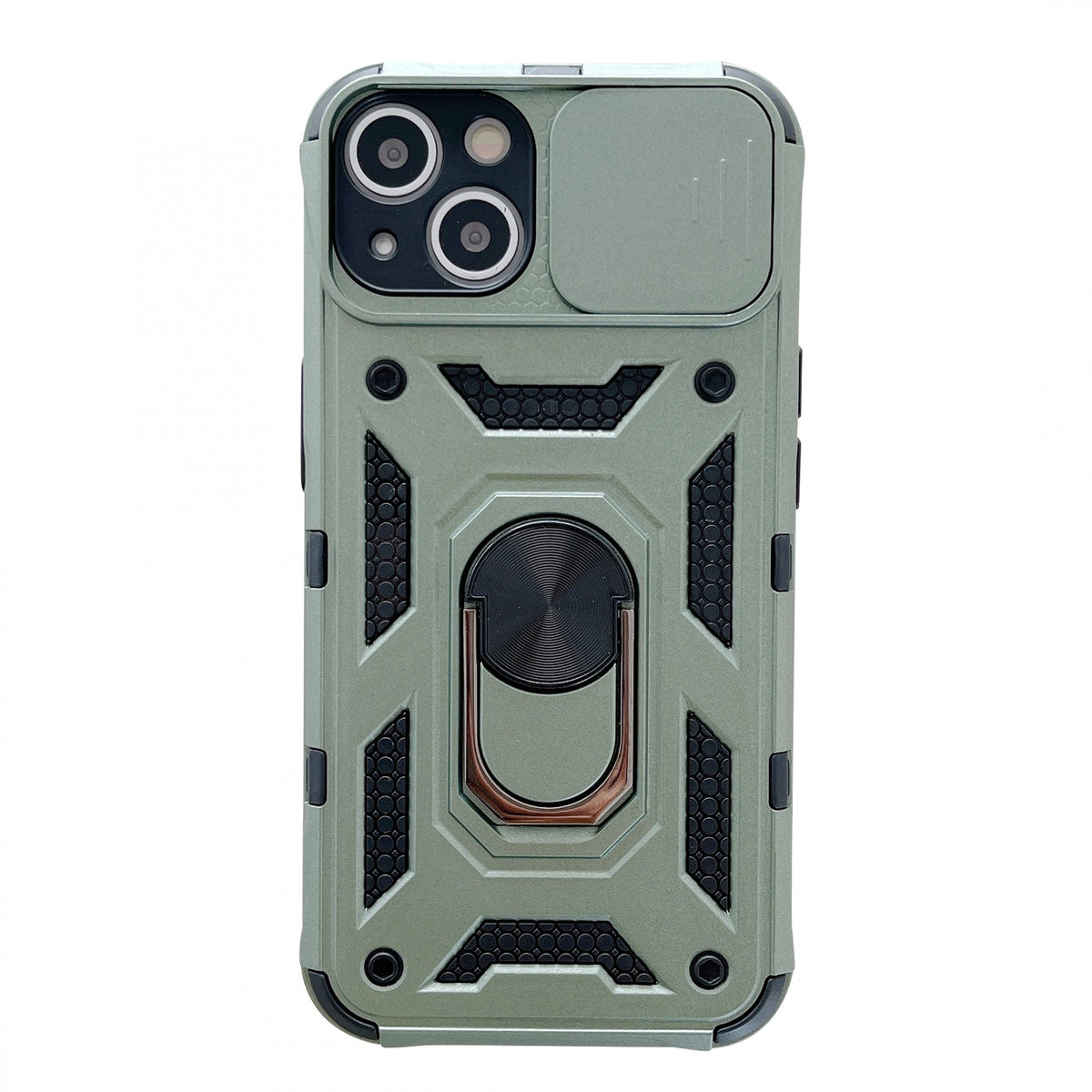 Husa de protectie Kaveny compatibila cu Apple iPhone 13 Defender Model 4 cu suport,Verde