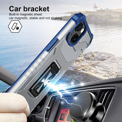 Husa de protectie Kaveny compatibila cu Apple iPhone 13 Mini Acrylic Armor cu suport Albastru