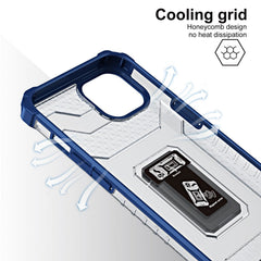 Husa de protectie Kaveny compatibila cu Apple iPhone 13 Mini Acrylic Armor cu suport Albastru