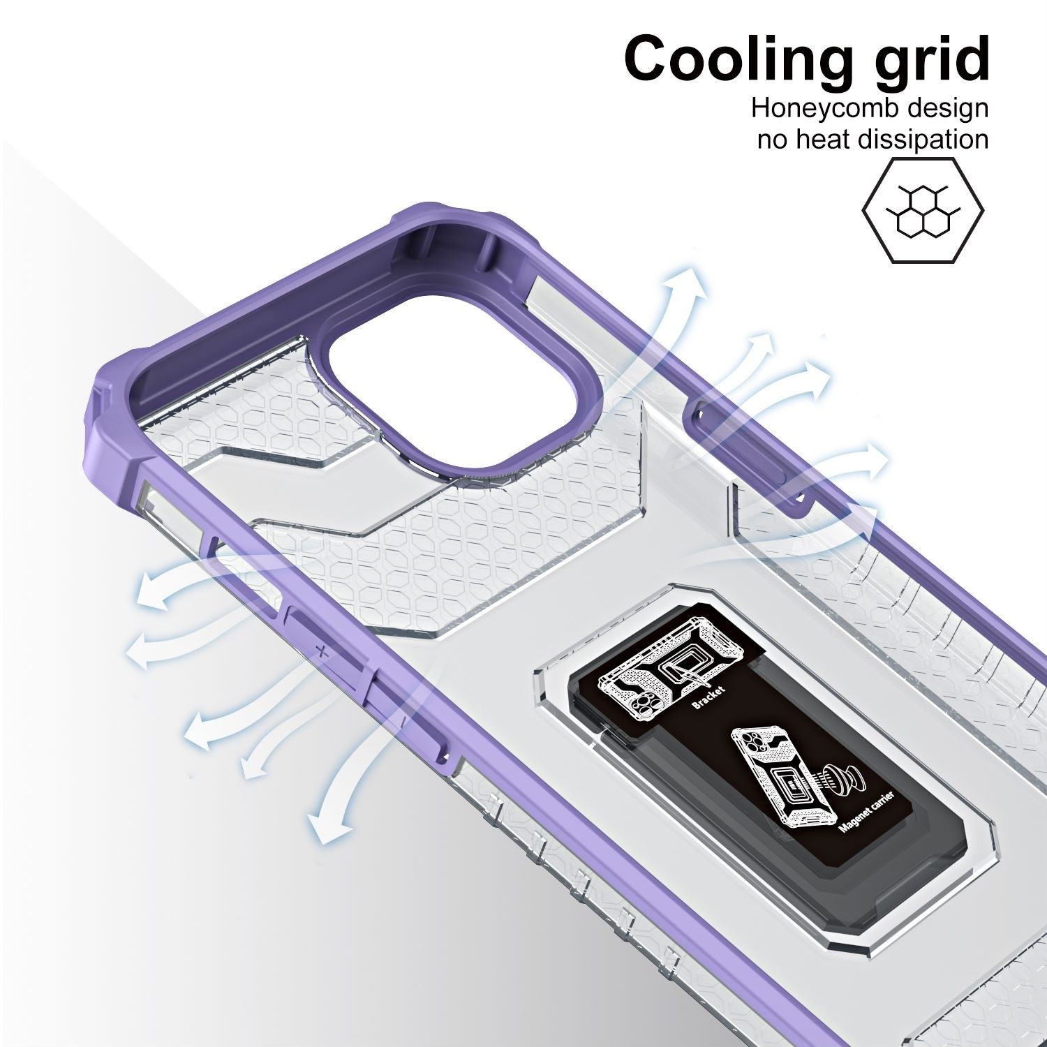 Husa de protectie Kaveny compatibila cu Apple iPhone 13 Mini Acrylic Armor cu suport Mov