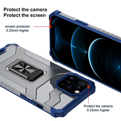 Husa de protectie Kaveny compatibila cu Apple iPhone 13 Pro Acrylic Armor cu suport Albastru