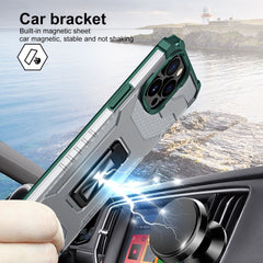 Husa de protectie Kaveny compatibila cu Apple iPhone 13 Pro Acrylic Armor cu suport Verde Inchis