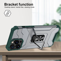 Husa de protectie Kaveny compatibila cu Apple iPhone 13 Pro Max Acrylic Armor cu suport Verde Inchis