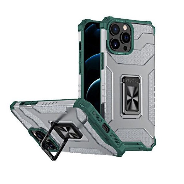 Husa de protectie Kaveny compatibila cu Apple iPhone 13 Pro Max Acrylic Armor cu suport Verde Inchis
