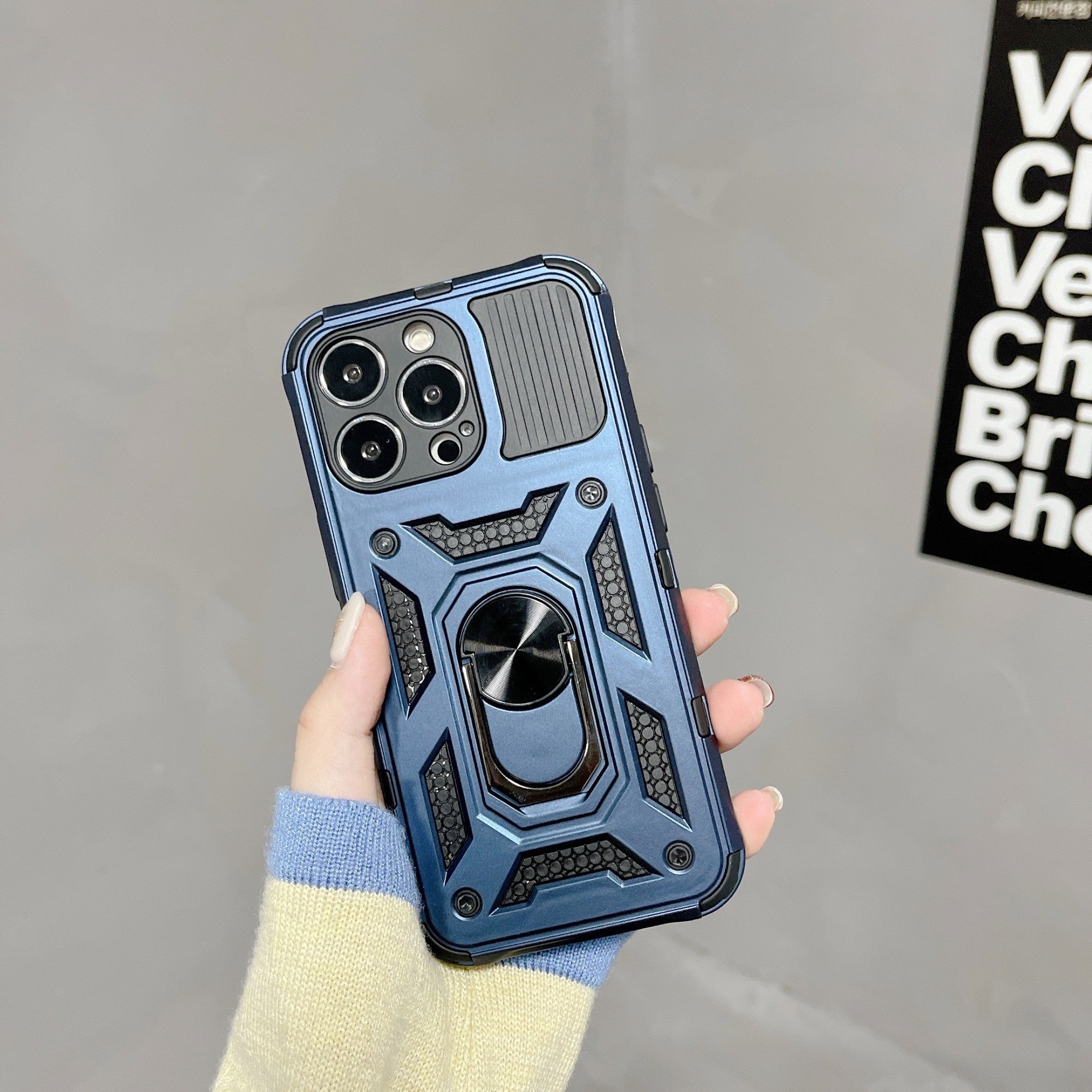 Husa de protectie Kaveny compatibila cu Apple iPhone 13 Pro Max Defender Model 4 cu suport,Albastru