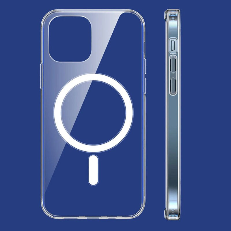 Husa de protectie Kaveny compatibila cu Apple iPhone 15, MagSafe Blister, gaura mare camera, transparenta