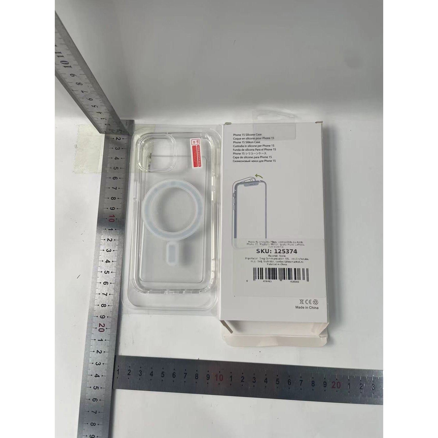 Husa de protectie Kaveny compatibila cu Apple iPhone 15, MagSafe Blister, gaura mare camera, transparenta