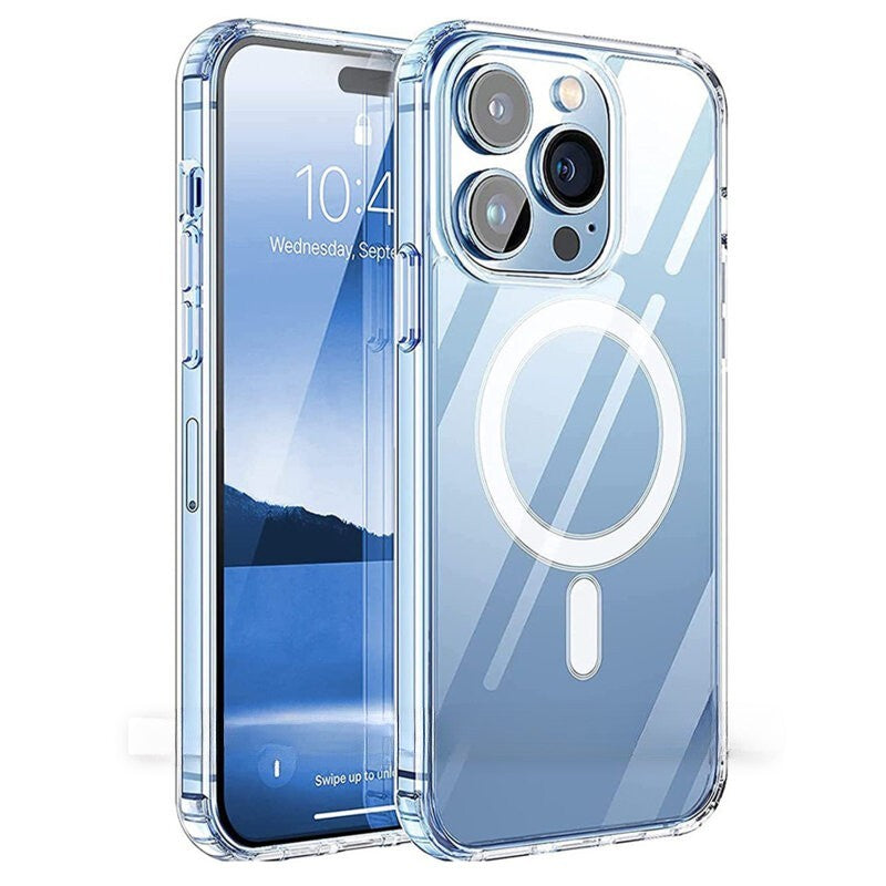 Husa de protectie Kaveny compatibila cu Apple iPhone 15, MagSafe Blister, gaura mare camera, transparenta