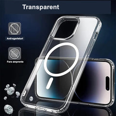 Husa de protectie Kaveny compatibila cu Apple iPhone 15 Pro, MagSafe Blister, gaura mare camera, transparenta
