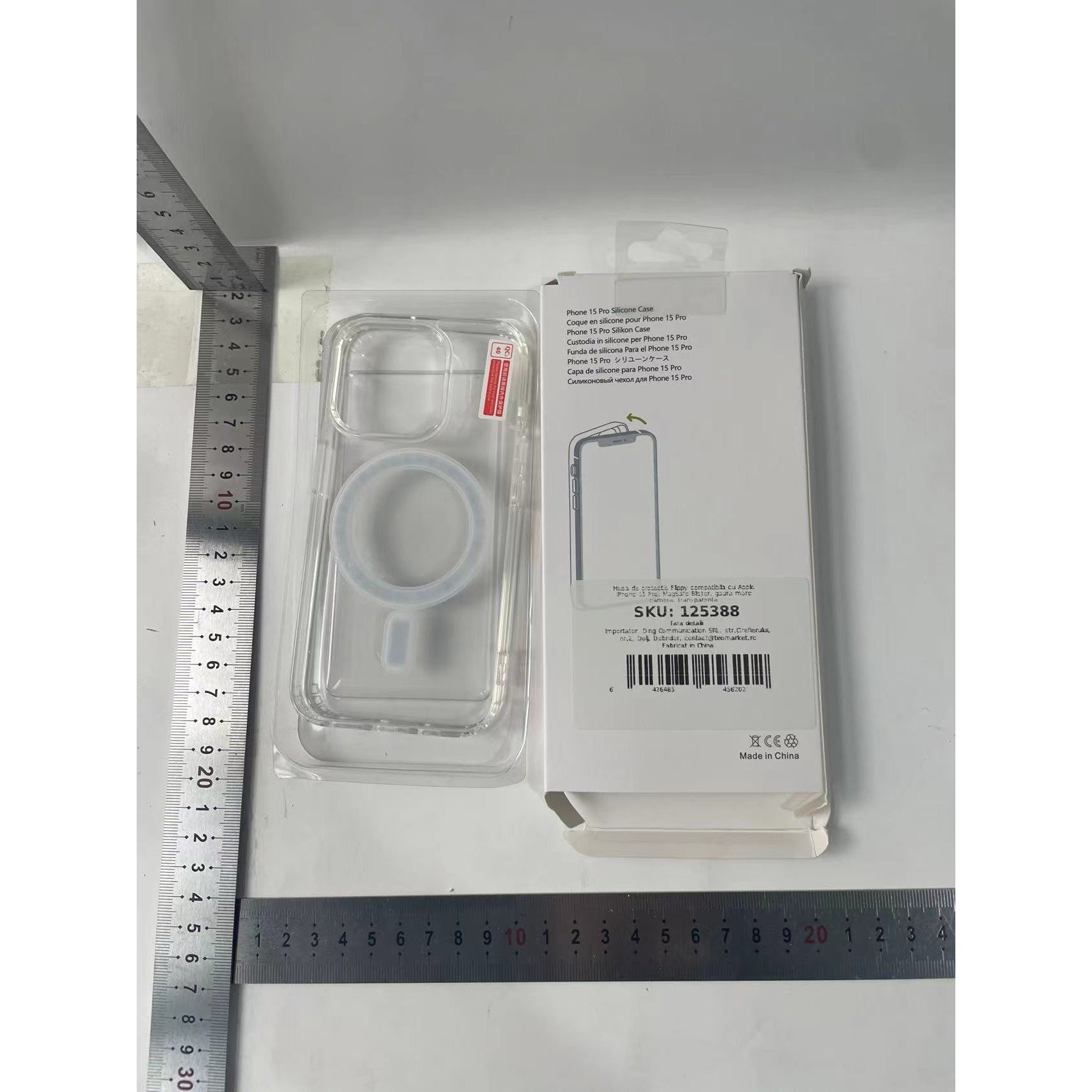 Husa de protectie Kaveny compatibila cu Apple iPhone 15 Pro, MagSafe Blister, gaura mare camera, transparenta