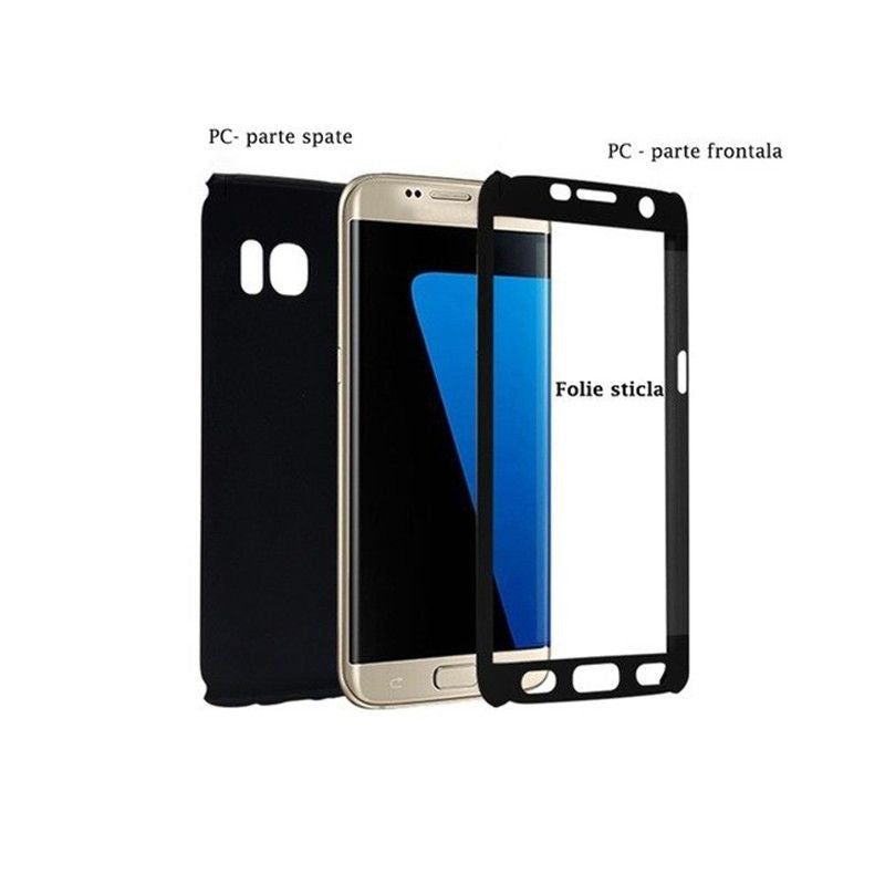 Husa de protectie Kaveny compatibila cu Huawei Mate 10 Lite Full Cover 360 Negru + Folie de protectie