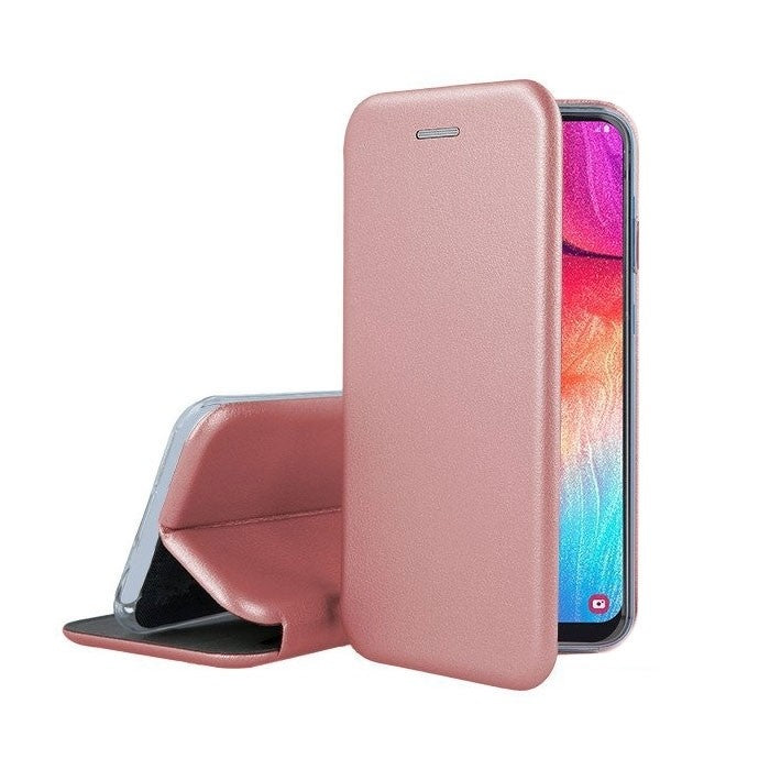 Husa de protectie Kaveny compatibila cu Oppo A52 Magnet Book Case Roz-Auriu