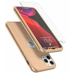 Husa de protectie Kaveny compatibila cu Samsung S21 Ultra Full Cover 360 Auriu + Folie de protectie