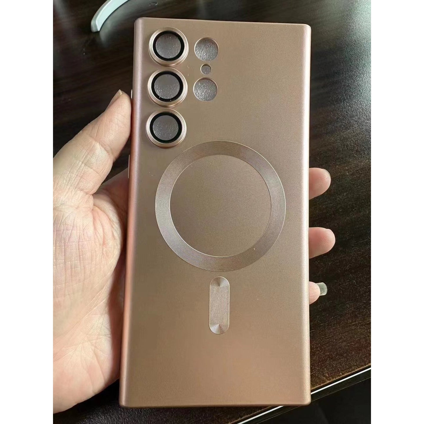 Husa de protectie Kaveny, cu incarcare Wireless, Tehnologie Magsafe, pentru  Samsung Galaxy S23 Plus , Rose Gold