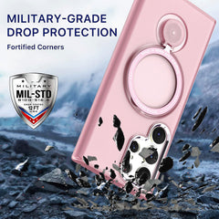 Husa de protectie Kaveny, cu incarcare Wireless, Tehnologie Magsafe, TPU, Inel magnetic rotativ cu functie de suport, pentru  Samsung Galaxy S23 , Rose Gold