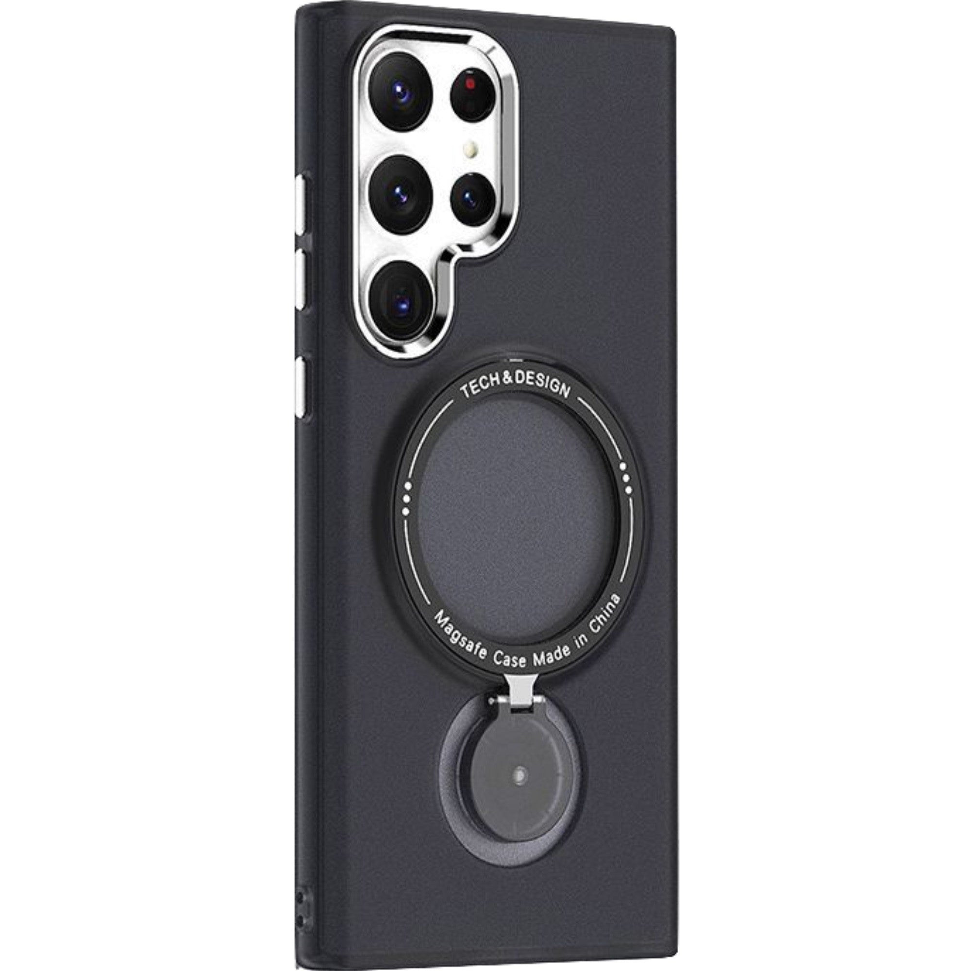 Husa de protectie Kaveny, cu incarcare Wireless, Tehnologie Magsafe, TPU, Inel magnetic rotativ cu functie de suport, pentru  Samsung Galaxy S23 , Negru