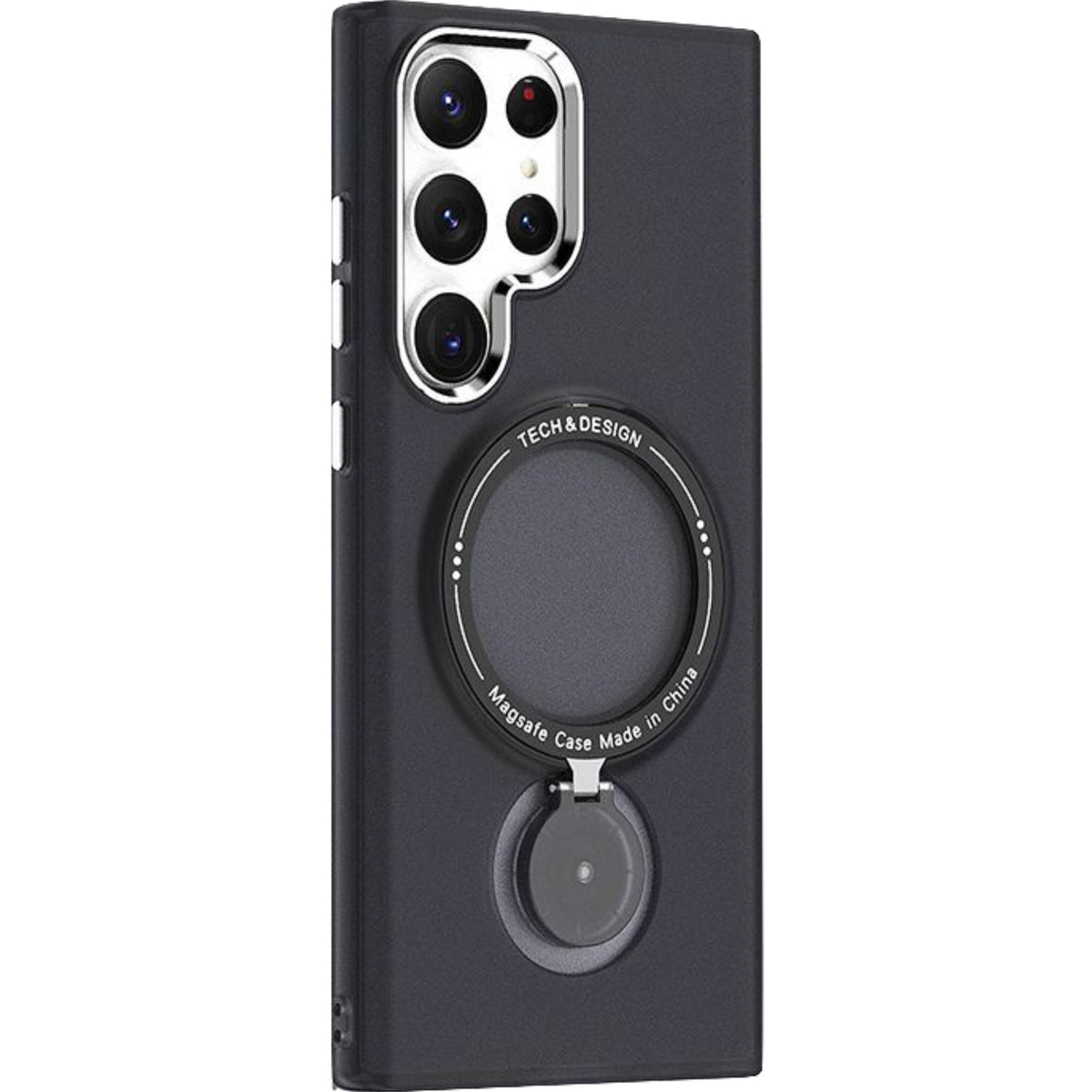 Husa de protectie Kaveny, cu incarcare Wireless, Tehnologie Magsafe, TPU, Inel magnetic rotativ cu functie de suport, pentru  Samsung Galaxy S23 Plus , Negru