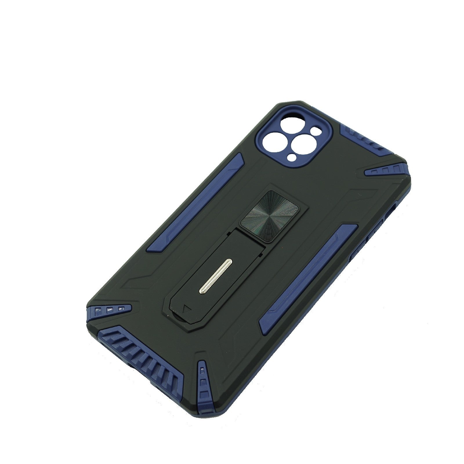 Husa de protectie Kaveny pentru Apple iPhone 12 Pro Max Defender Model 4 cu suport, Albastru inchis