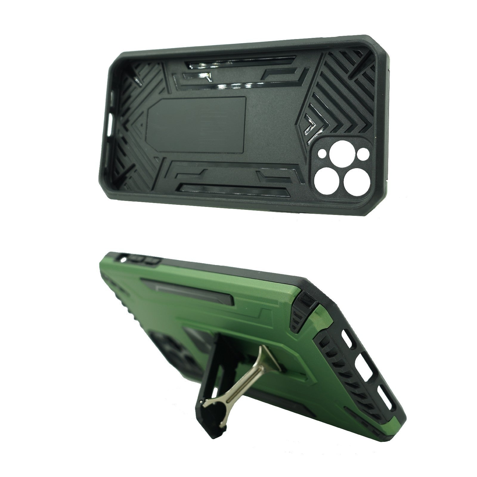 Husa de protectie Kaveny pentru Apple iPhone 12 Pro Max Defender Model 4 cu suport, Verde deschis