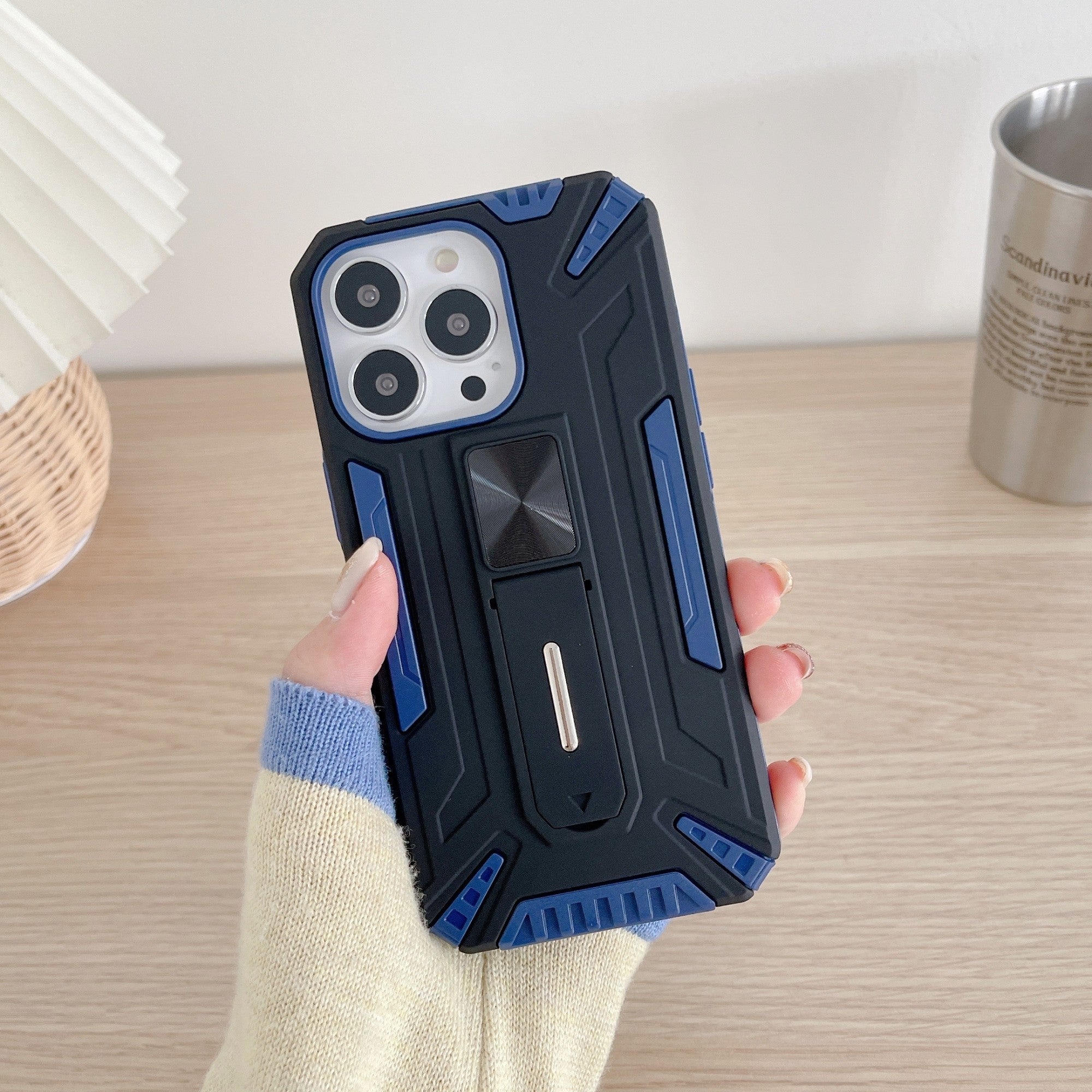 Husa de protectie Kaveny pentru Apple iPhone 13 Pro Defender Sergeant Brave cu suport,Albastru