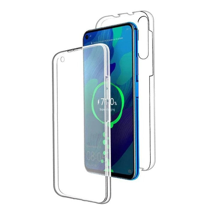Husa de protectie Kaveny® pentru Samsung A7 2016 Full Tpu 360 V2 Transparent cu margini albe