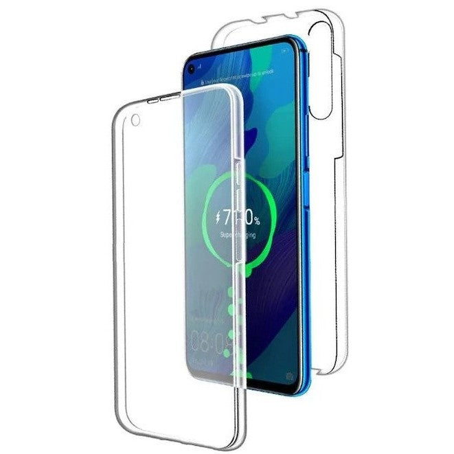 Husa de Protectie, Kaveny, pentru Samsung Galaxy A40, Acoperire Completa 360, Silicon, Transparent